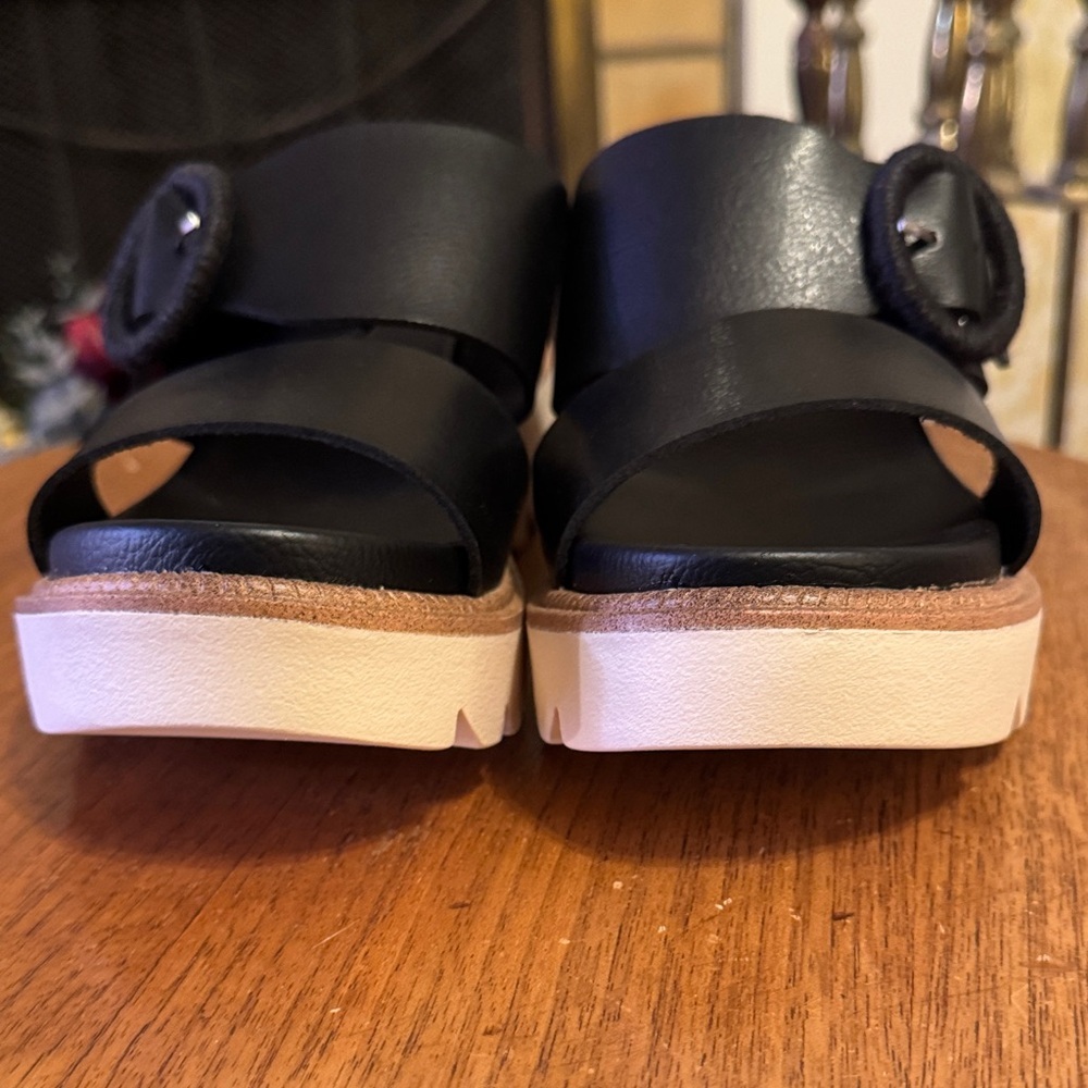 NWT MIA Black Platform Sandals with Waffle Sole Espadrille Styling Versatile - Picture 8 of 11